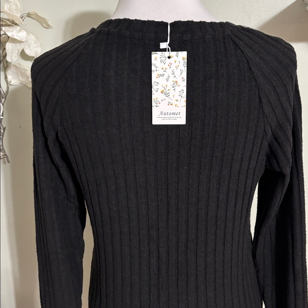 Automat Black Ribbed Sweater - Picture 4 of 5